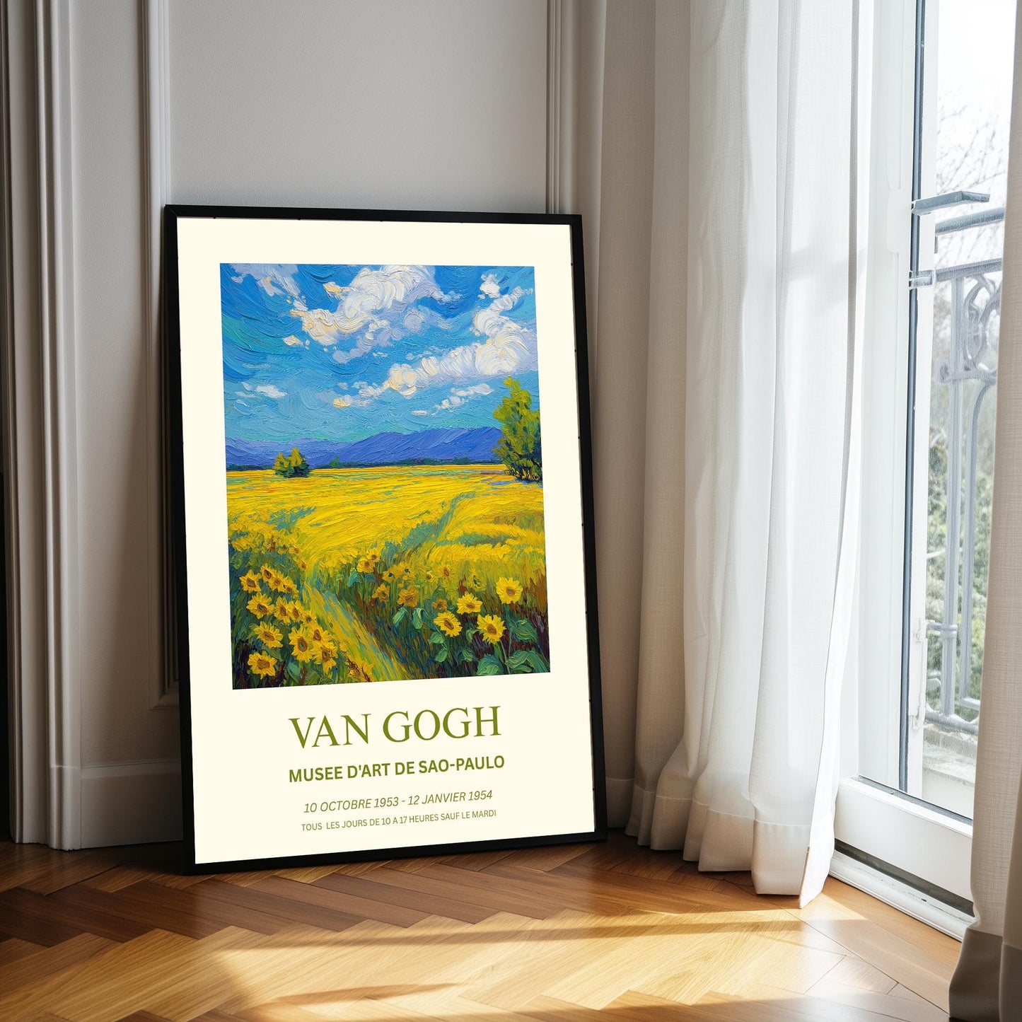Van Gogh Art Print - Impressionist Wall Art - Museum Grade Sunflower Landscape