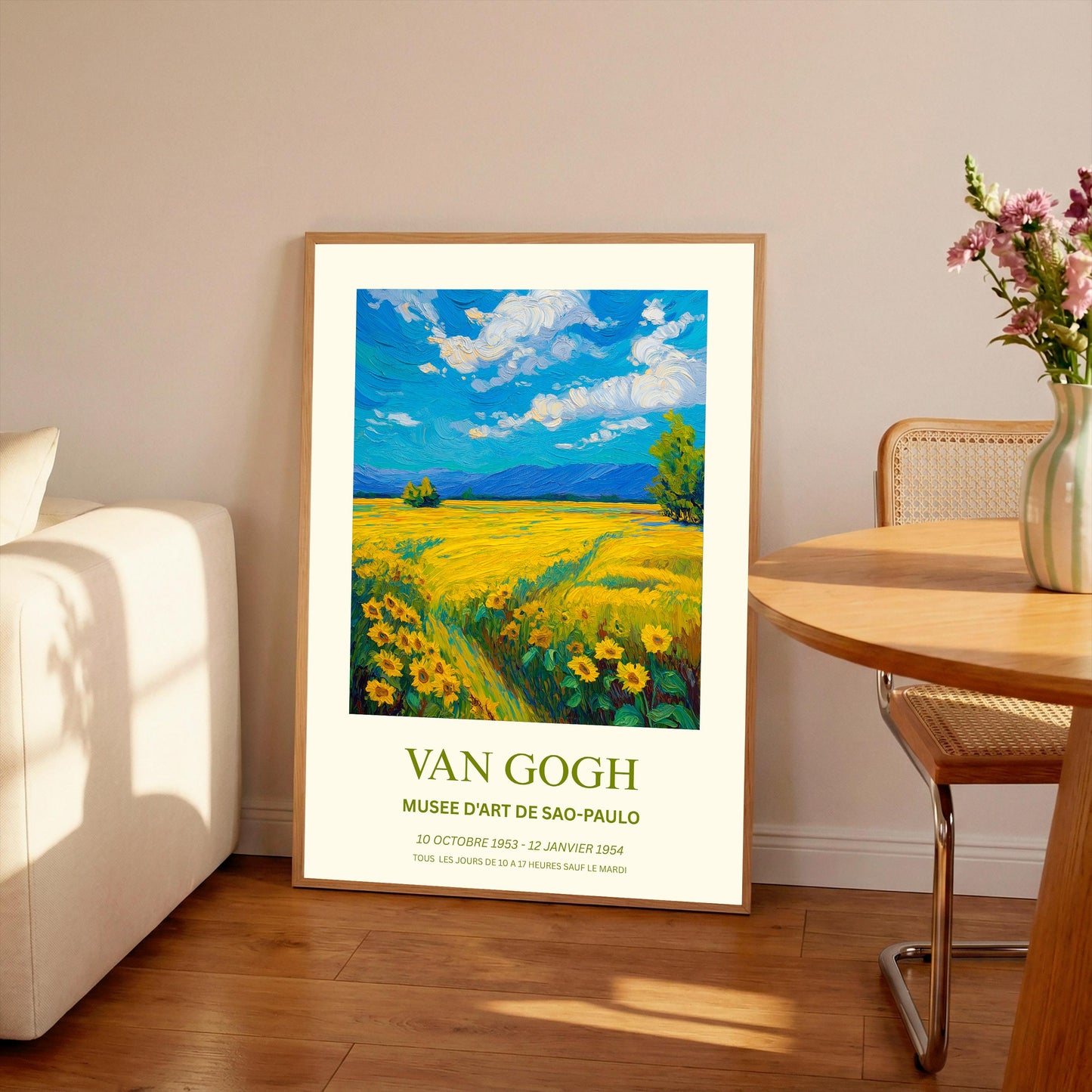 Van Gogh Art Print - Impressionist Wall Art - Museum Grade Sunflower Landscape