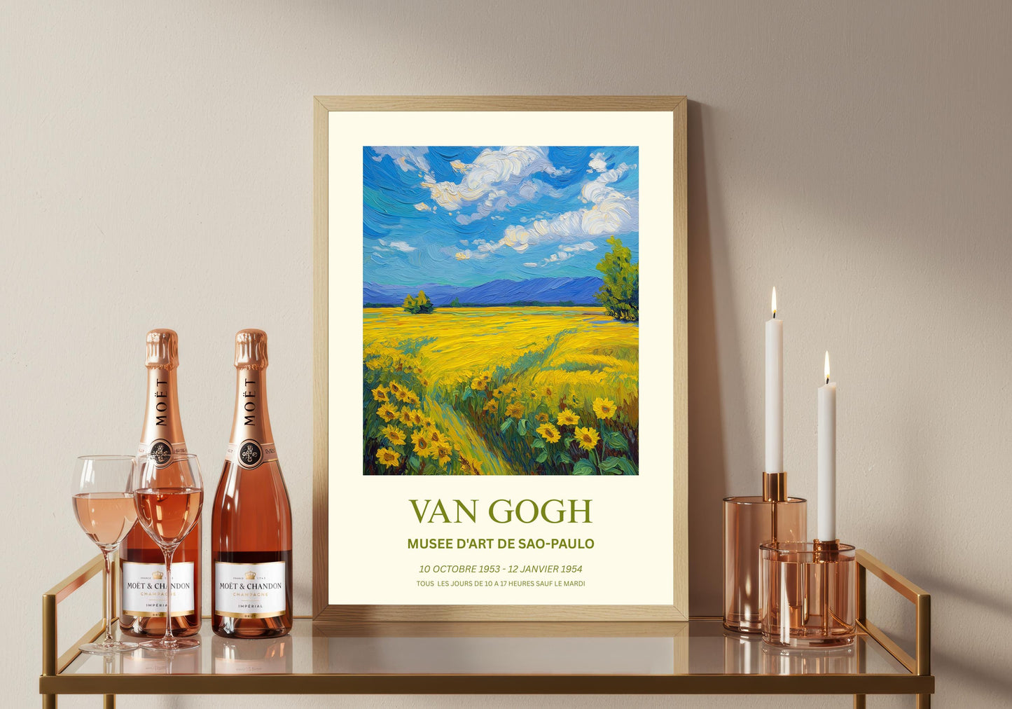 Van Gogh Art Print - Impressionist Wall Art - Museum Grade Sunflower Landscape