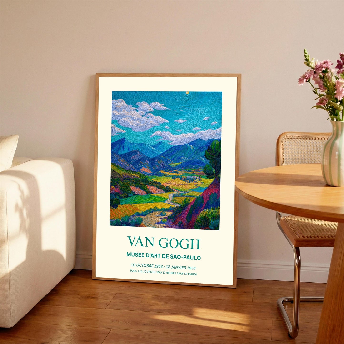 Van Gogh Art Print - Impressionist Wall Art - Museum Grade,  Mountain Landscape Poster