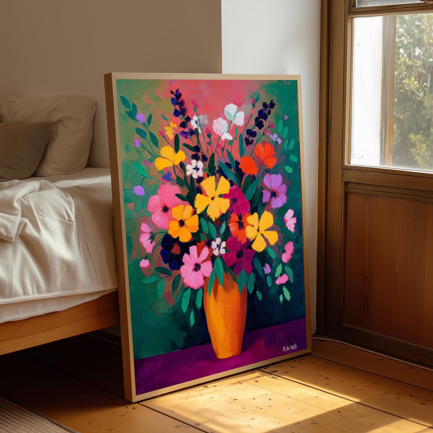 Henri Matisse Style Flower Vase Print – Vibrant Floral Wall Art