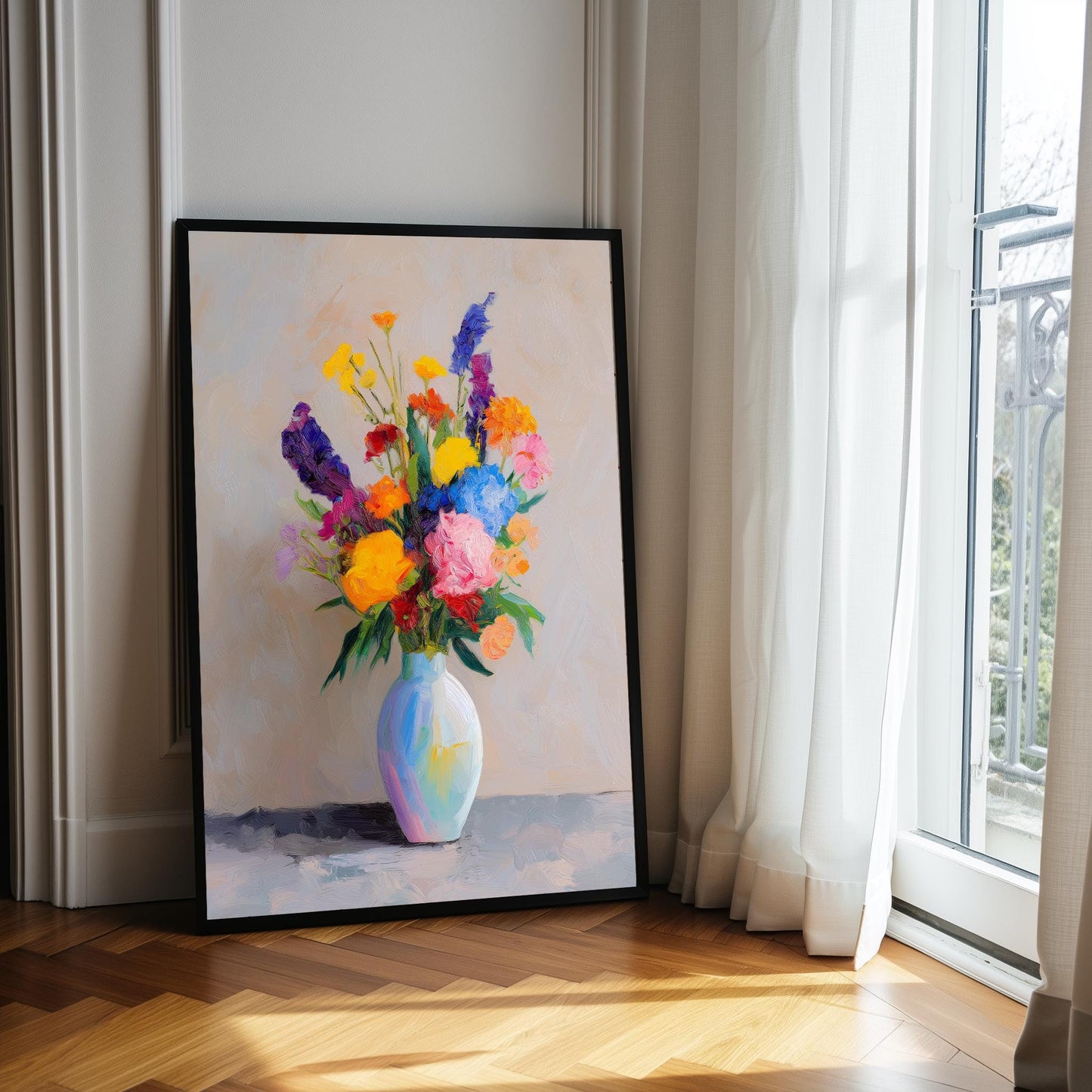 Henri Matisse Style Flower Vase Exhibition Print – Bold Floral Wall Art