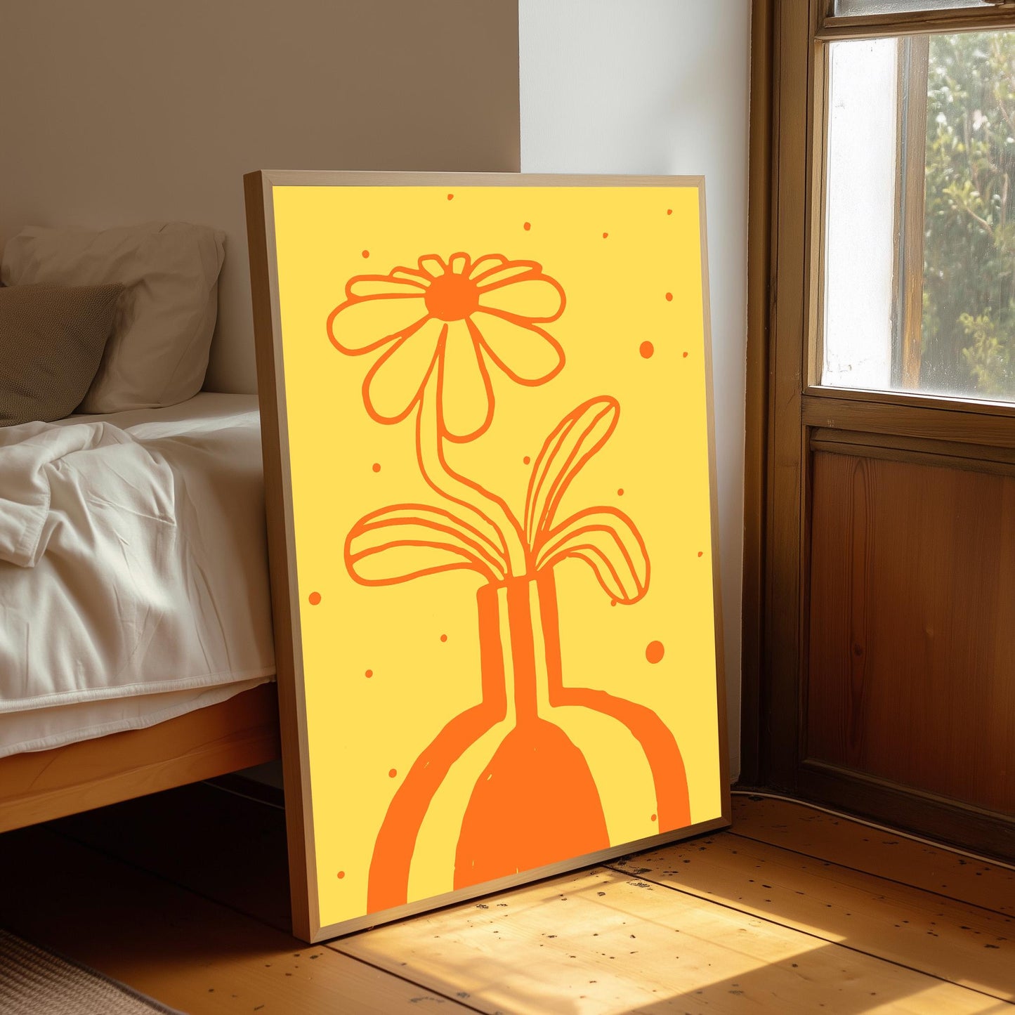 Yellow Flower Market Print: Colourful Floral Wall Art
