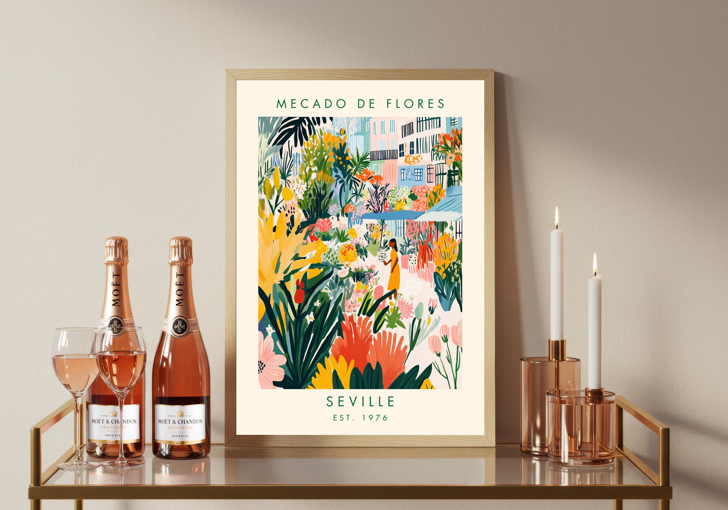 Flower Market Exhibition Poster: Floral Garden Print, Madrid Art