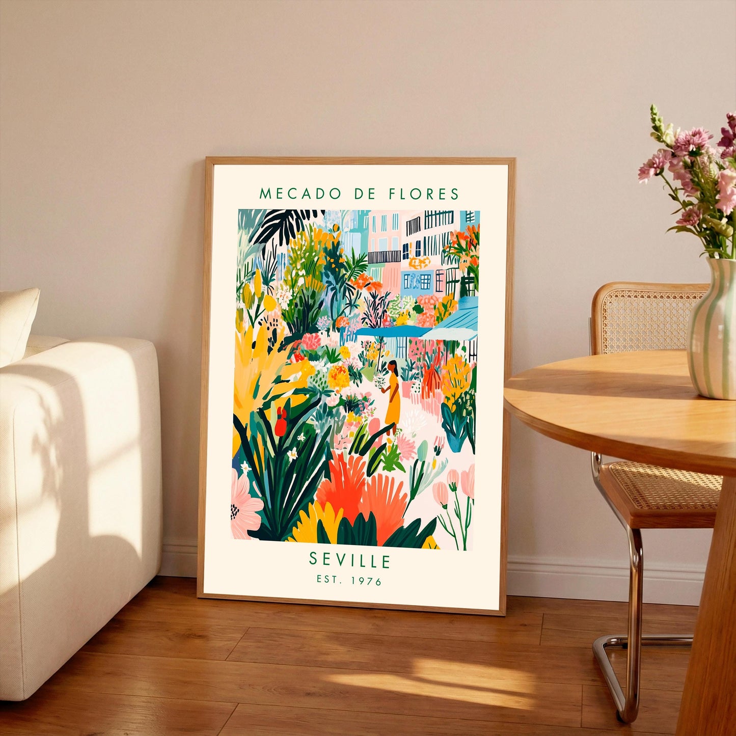 Flower Market Exhibition Poster: Floral Garden Print, Seville Art