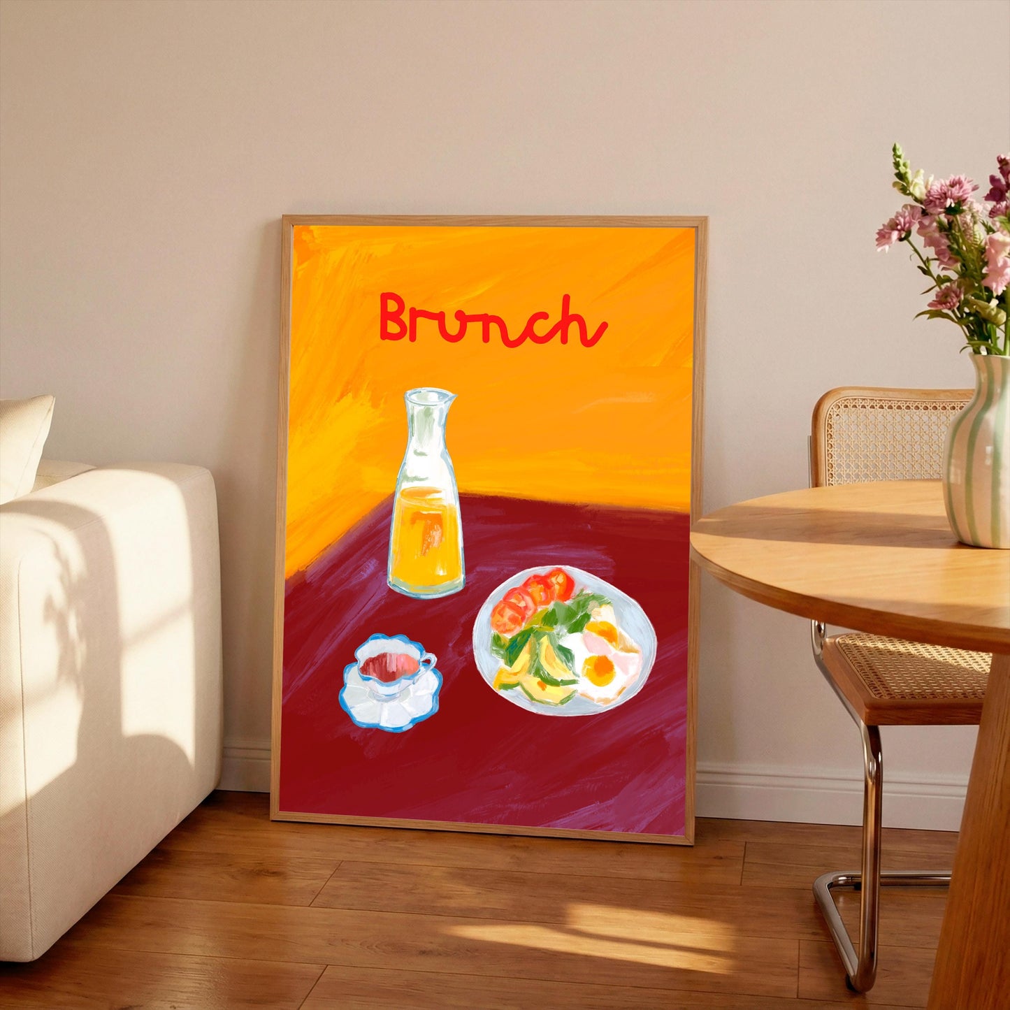 Brunch Art Print: Hand Drawn Brunch Poster, Kitchen Wall Decor