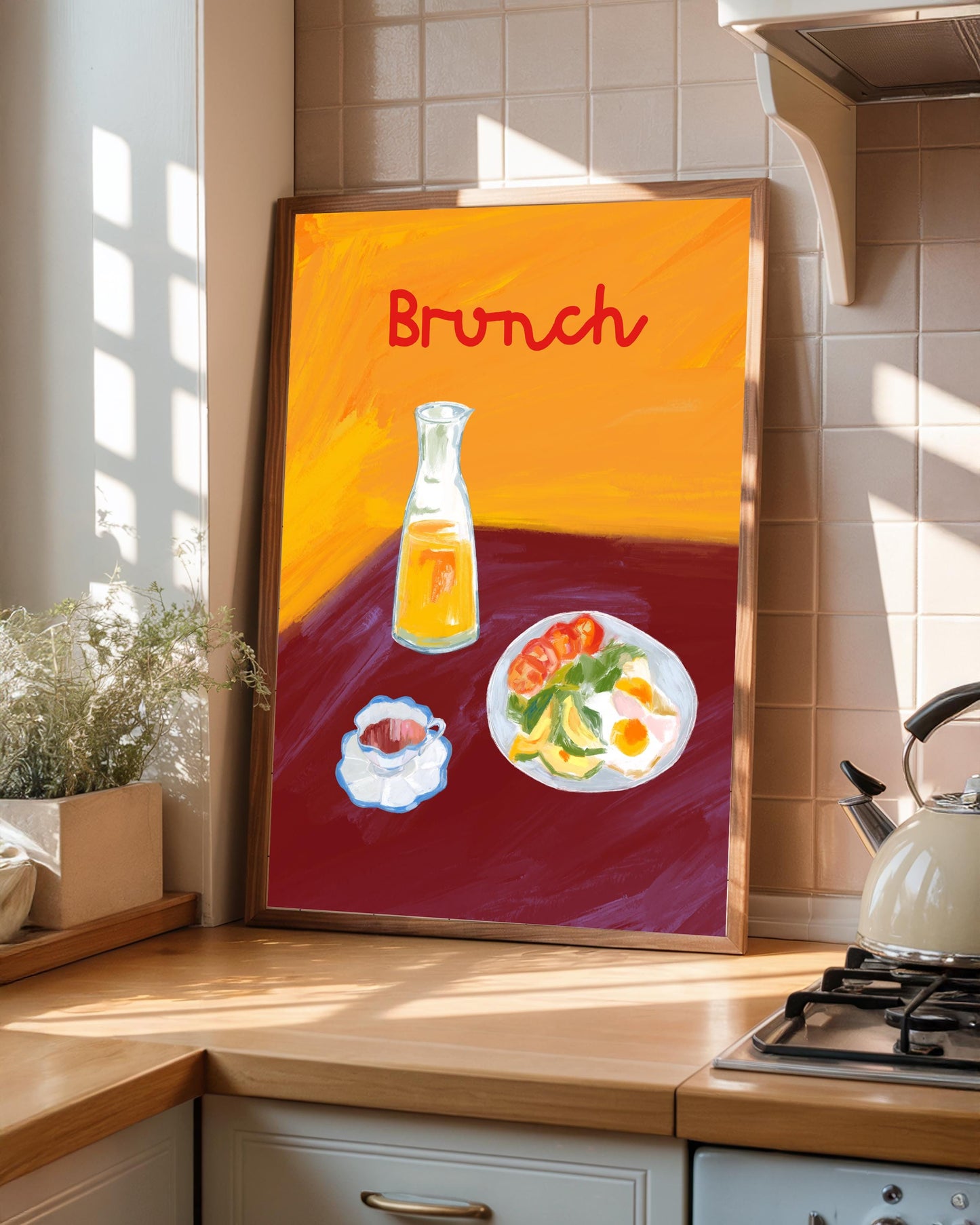 Brunch Art Print: Hand Drawn Brunch Poster, Kitchen Wall Decor