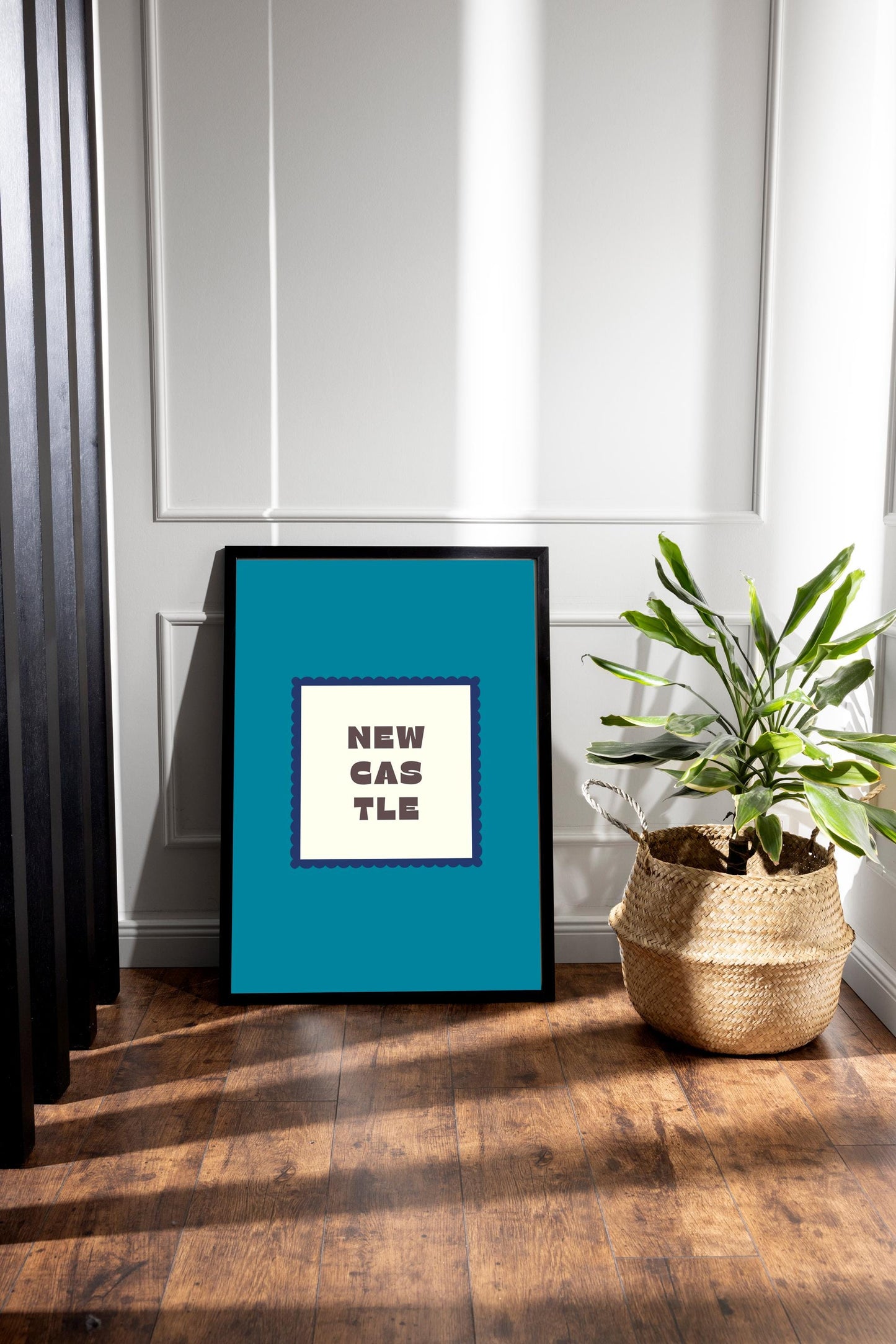 Newcastle Typography Print, Colourful Retro Poster, Modern Wall Art