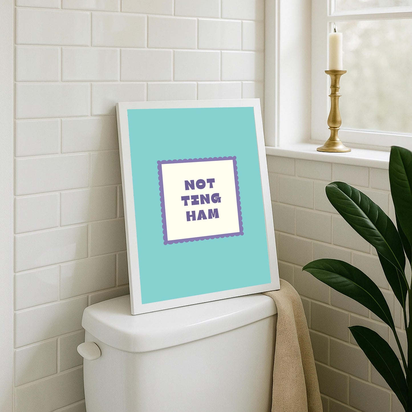 Nottingham Typography Print, Colourful Retro Wall Art Poster