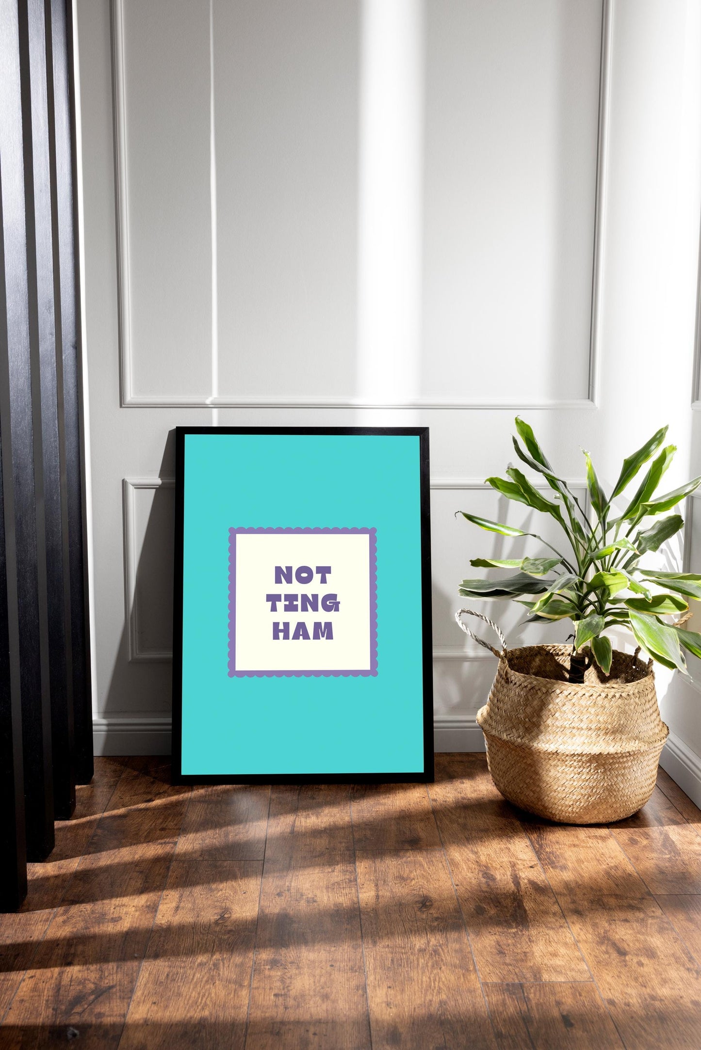 Nottingham Typography Print, Colourful Retro Wall Art Poster