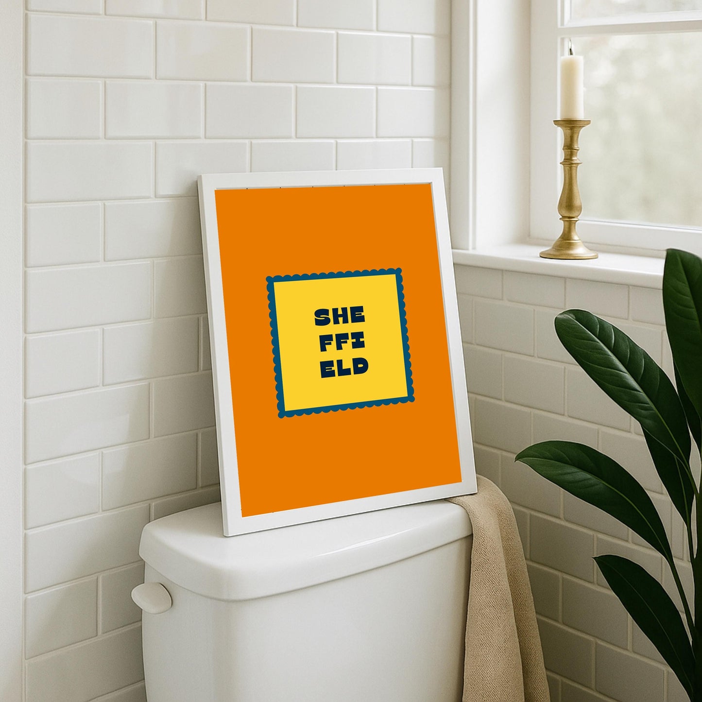 Sheffield Typography Print, Colourful Retro Poster, Living Room Wall Art