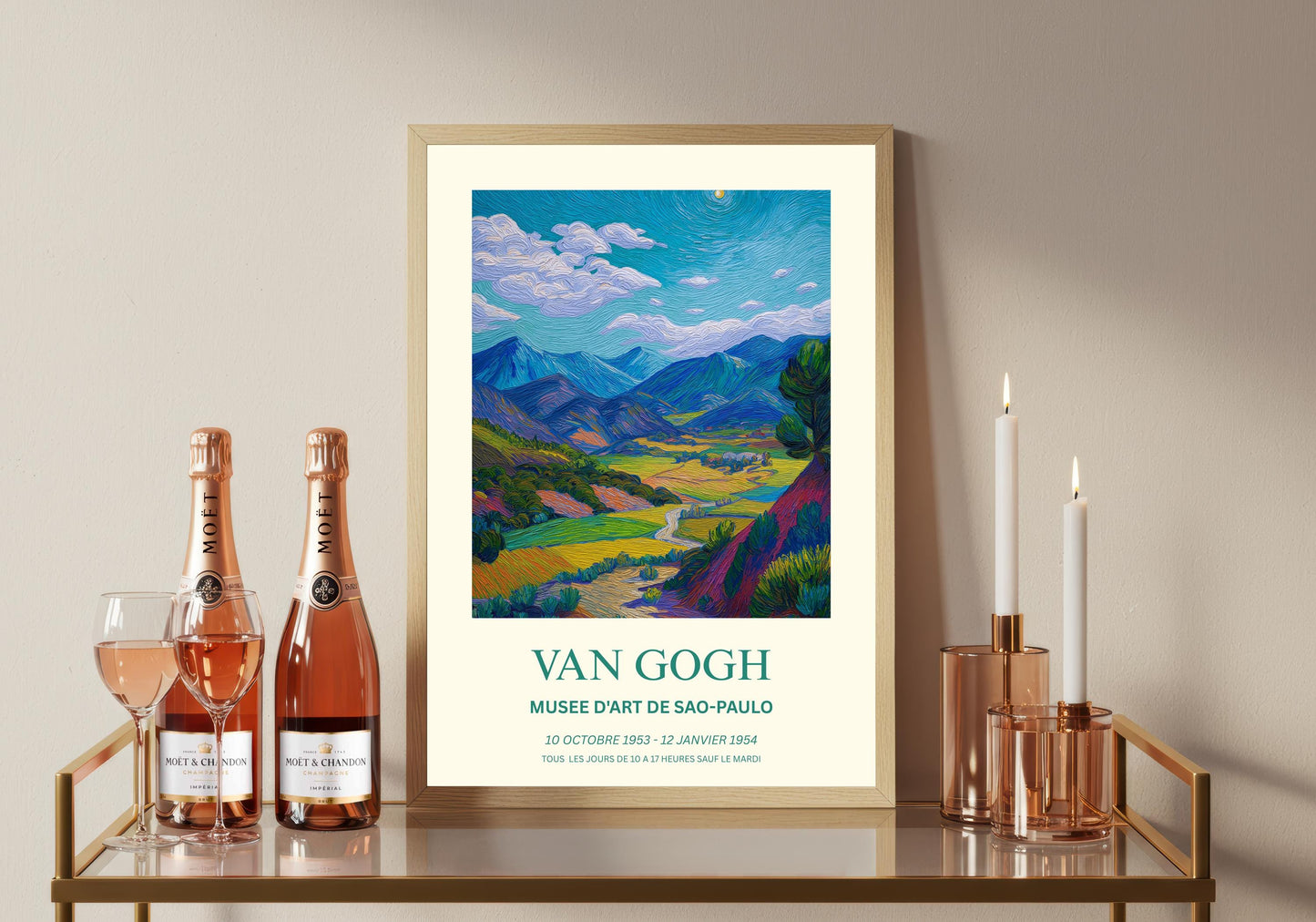Van Gogh Art Print - Impressionist Wall Art - Museum Grade,  Mountain Landscape Poster