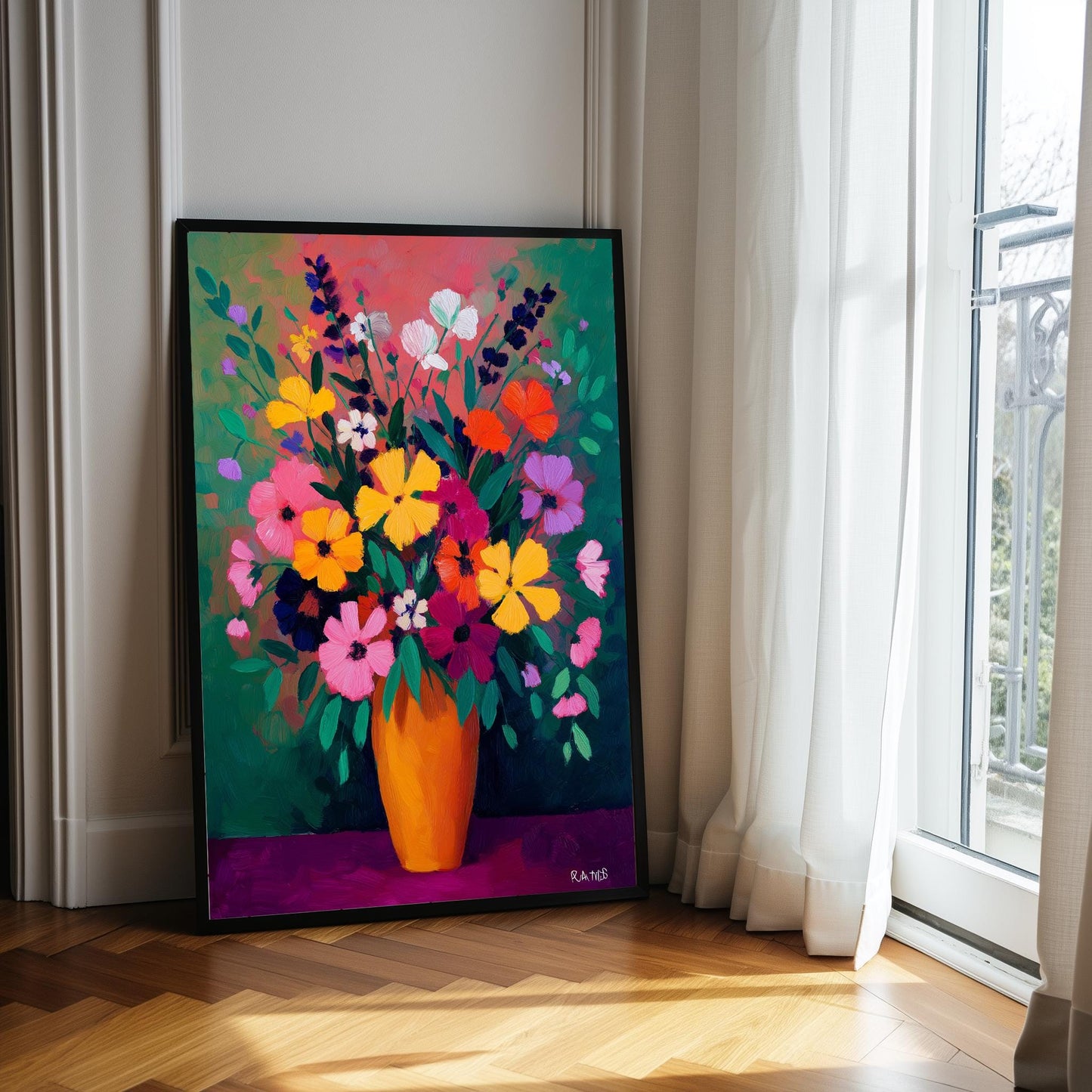 Henri Matisse Style Flower Vase Print – Vibrant Floral Wall Art