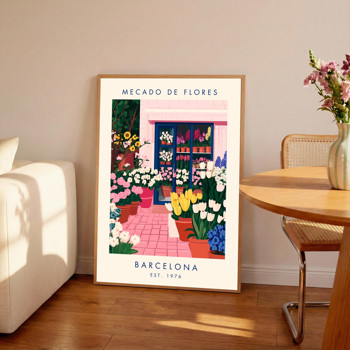 Flower Market Exhibition Poster: Floral Garden Print, Barcelona Art