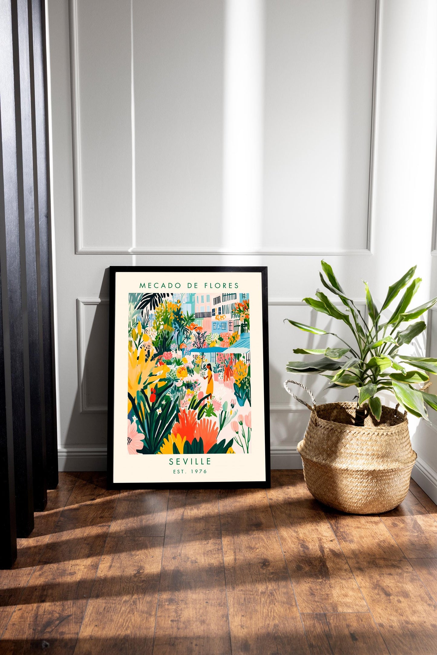 Flower Market Exhibition Poster: Floral Garden Print, Seville Art