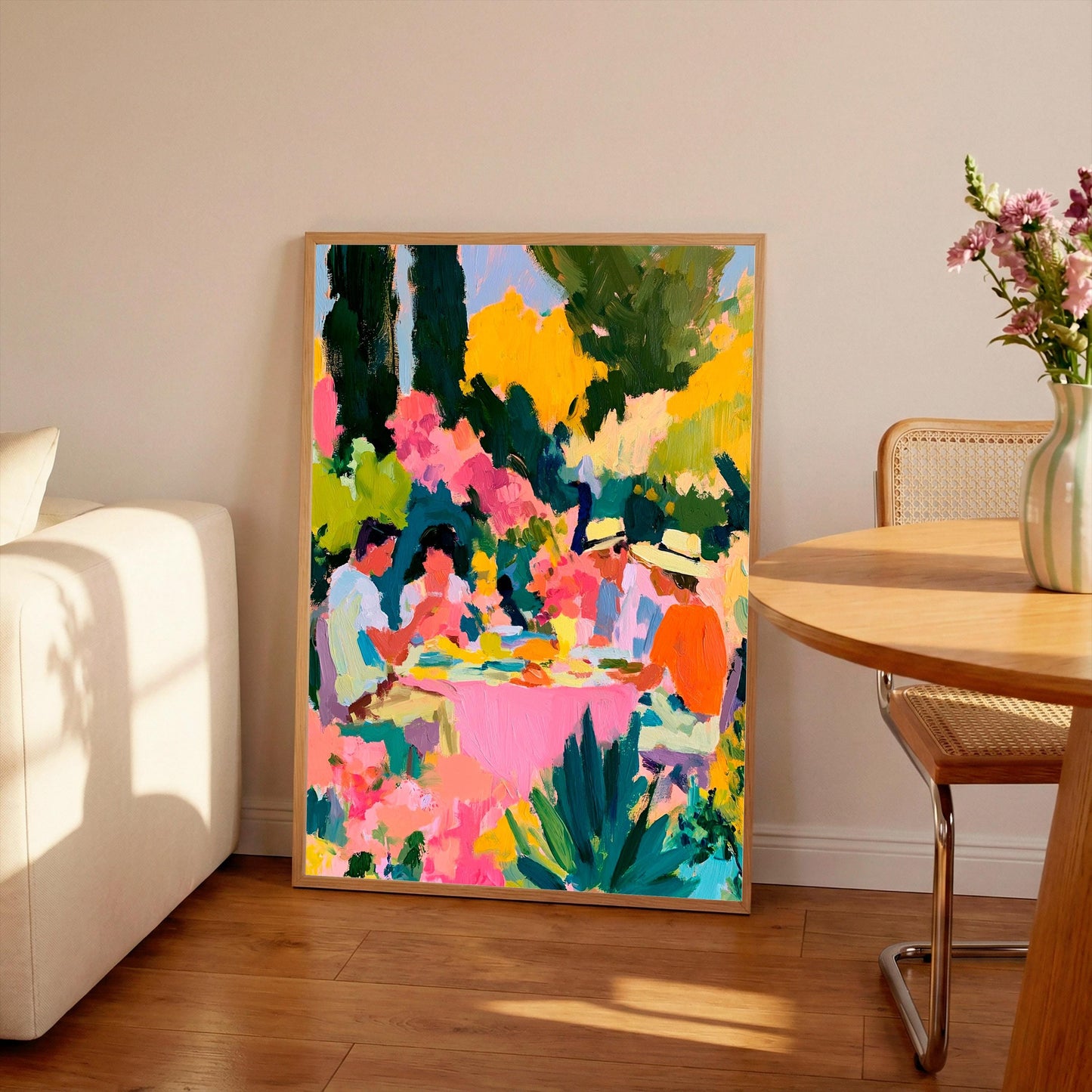Henri Matisse Inspired Abstract Art Print: Lunch In The Garden With Friends