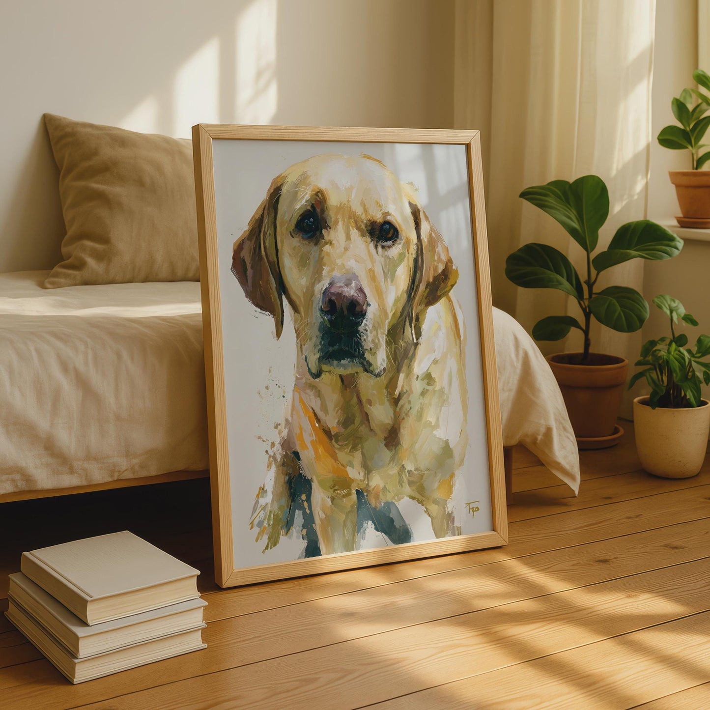 Yellow Labrador Print, Lab Dog Wall Art, Painterly Dog Poster, Golden Lab Gift
