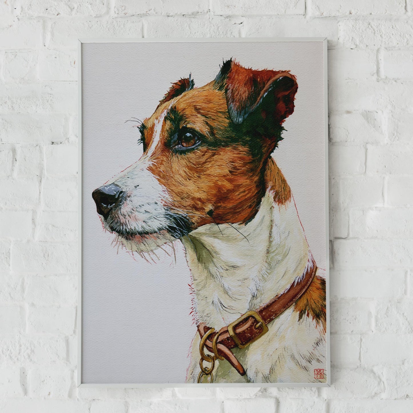 Jack Russell Terrier Print, Watercolour Dog Portrait Poster, Terrier Wall Art
