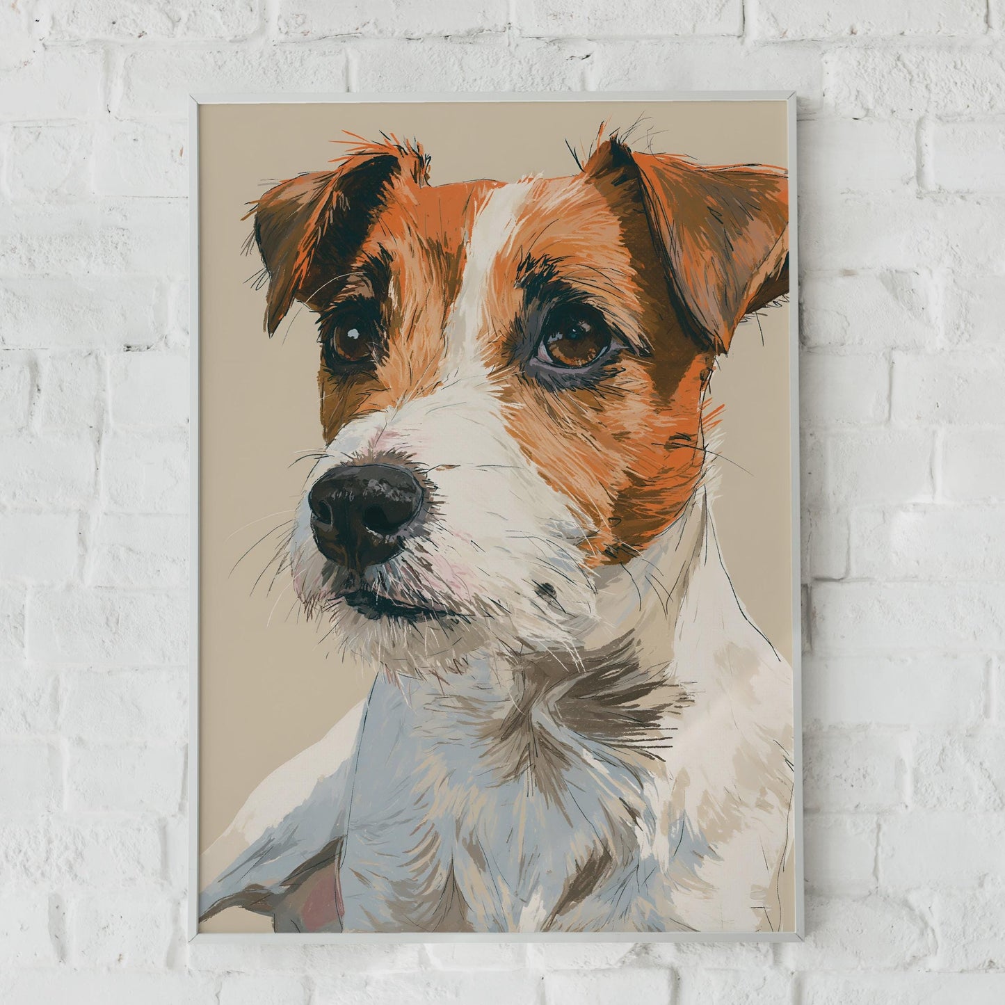 Jack Russell Terrier Print, Dog Portrait Poster, Sketch Style Wall Art, Dog Lover Gift