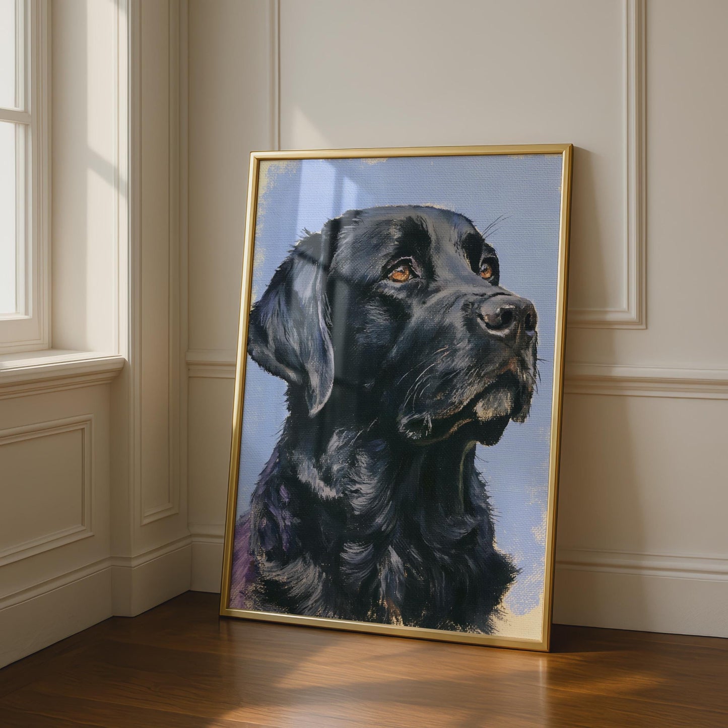 Black Labrador Art Print, Painted Dog Portrait Poster, Lab Wall Art, Dog Lover Gift