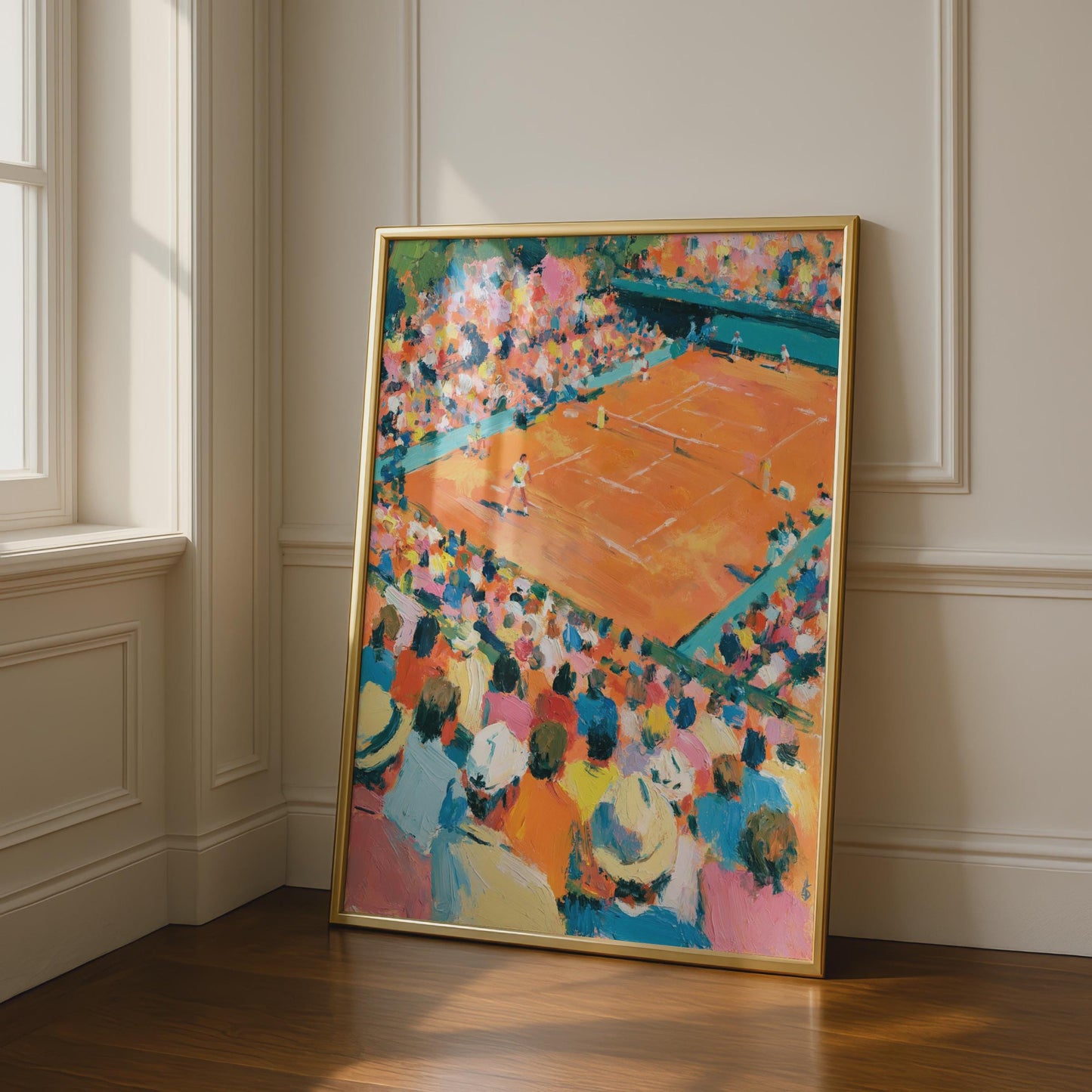 Clay Court Tennis Print, Colourful Sport Wall Art, Impressionist Poster, Tennis Gift
