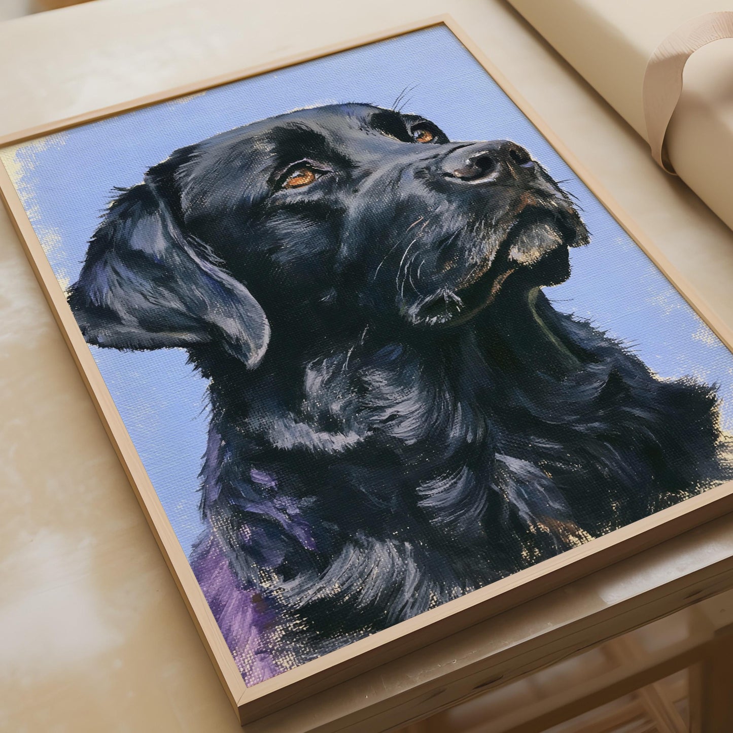 Black Labrador Art Print, Painted Dog Portrait Poster, Lab Wall Art, Dog Lover Gift