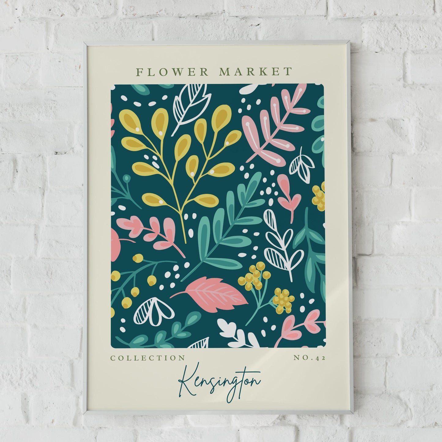 Flower Market Art Print, Botanical Wall Art, Colourful Floral Poster, Kensington Collection No. 42
