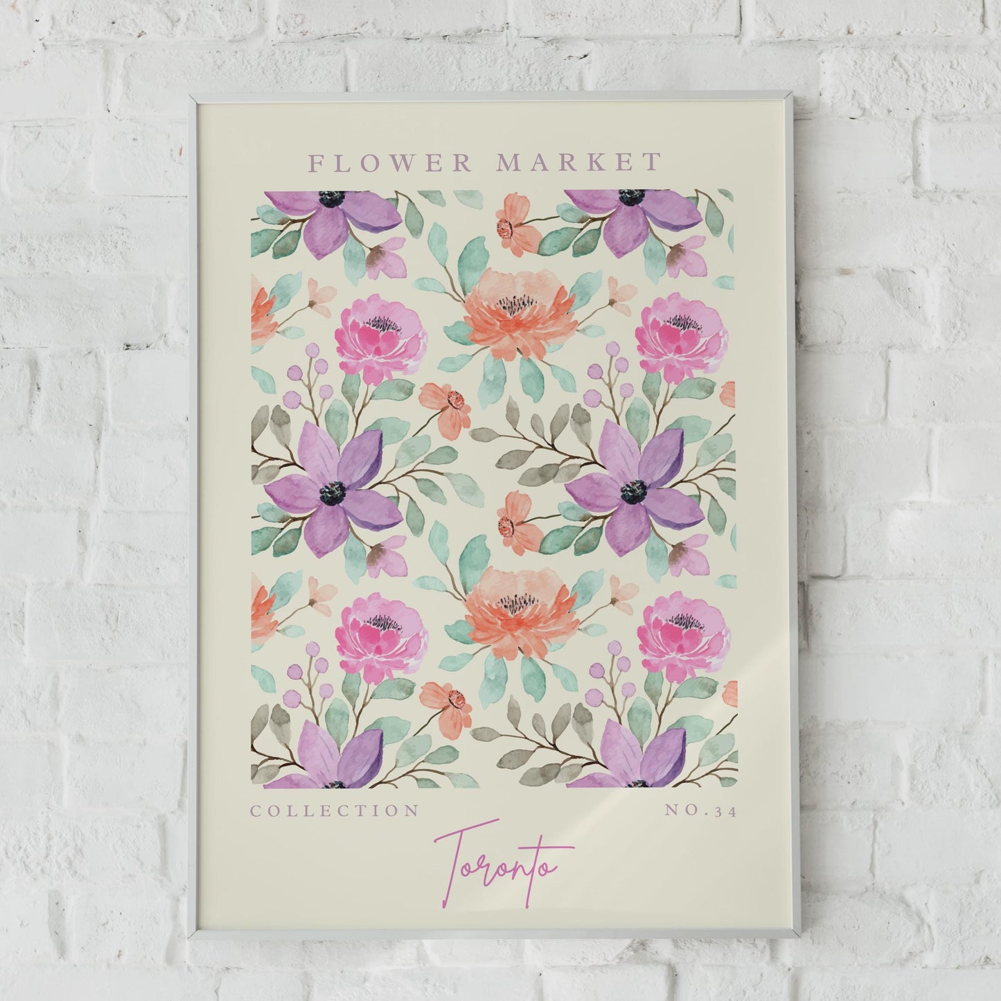 Floral Wall Art Poster, Flower Market Collection No.34, Watercolour Floral Decor, Toronto