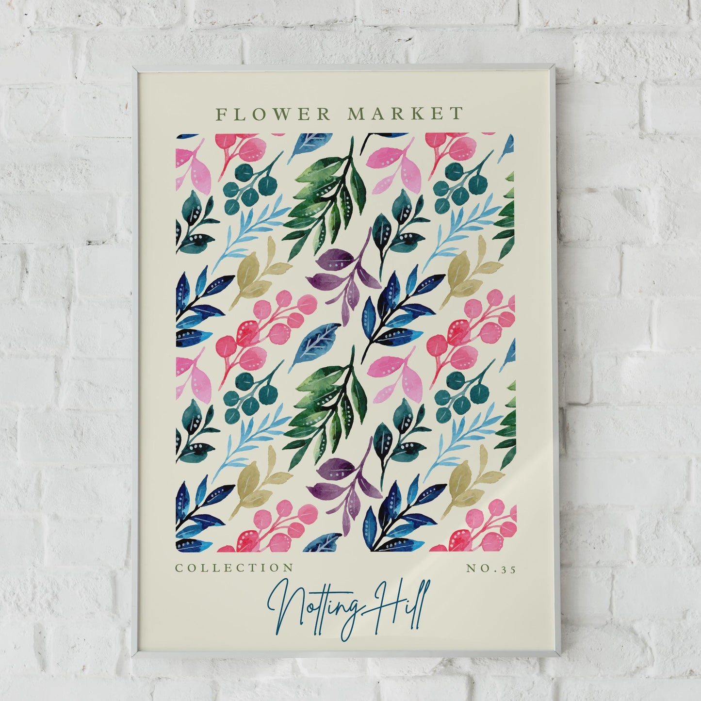 Flower Market Art Print, Notting Hill Collection No.35, Floral Wall Art, Botanical Decor, Colourful