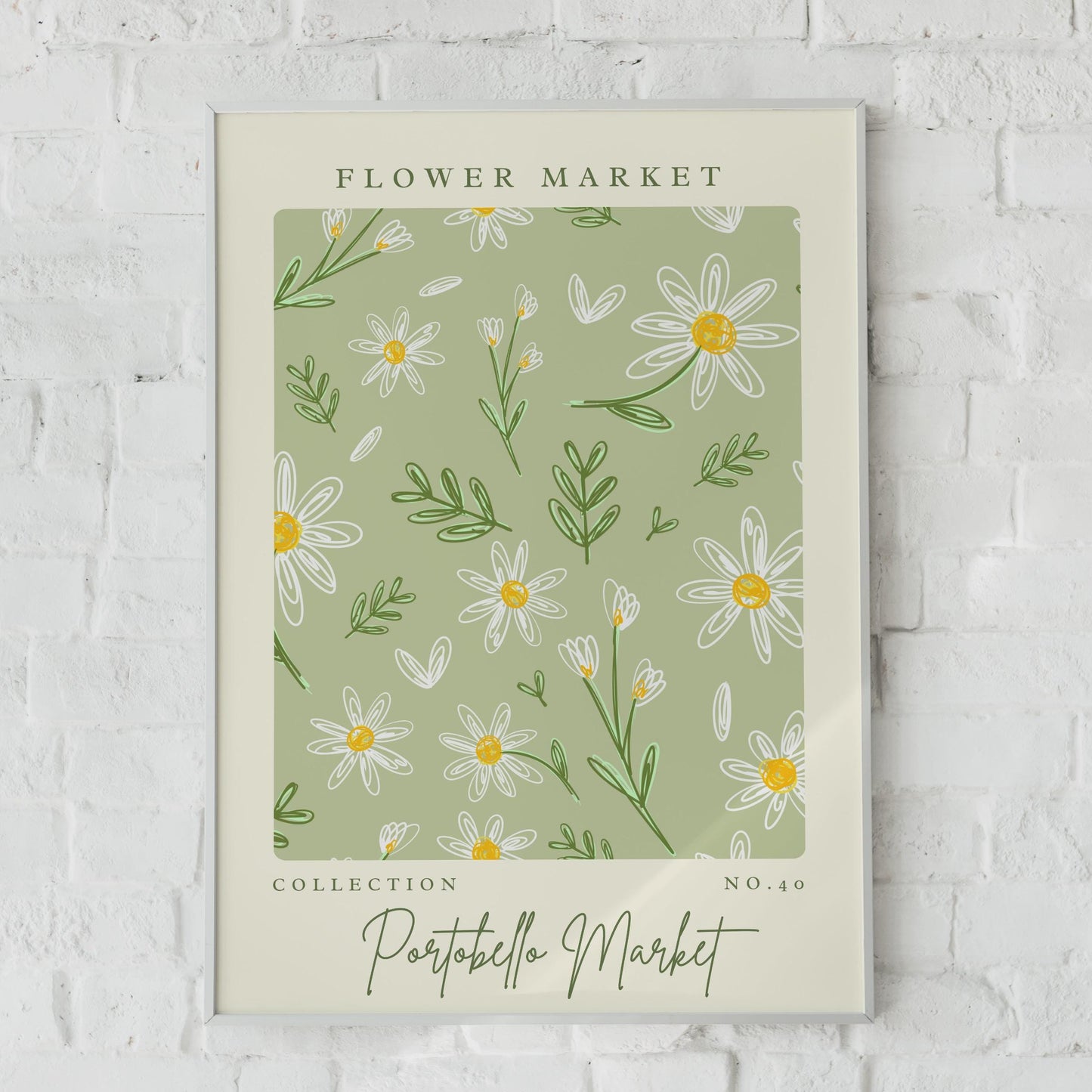 Flower Market Art Print, Portobello Market Collection, Floral Pattern Poster, Botanical Decor