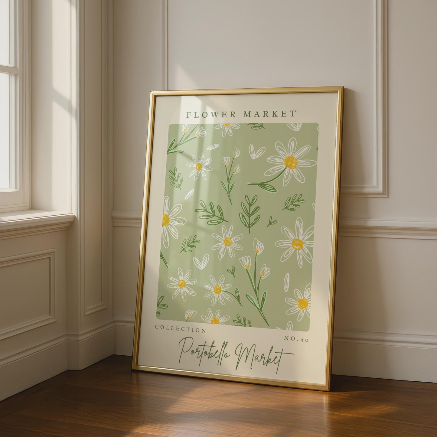 Flower Market Art Print, Portobello Market Collection, Floral Pattern Poster, Botanical Decor