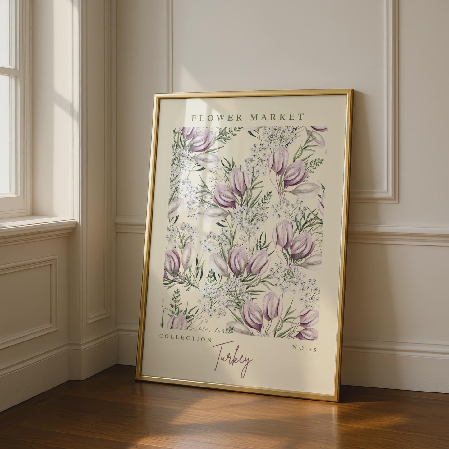 Flower Market Art Print, Turkey Floral Decor, Botanical Wall Art, Watercolour Flowers Poster