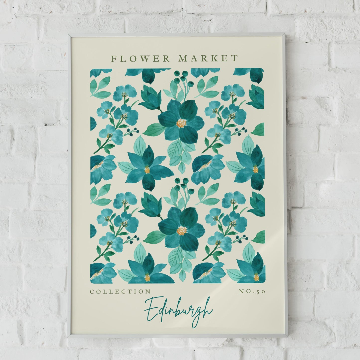 Flower Market Wall Art, Edinburgh Floral Print, Botanical Poster, Watercolour Art, Home Decor