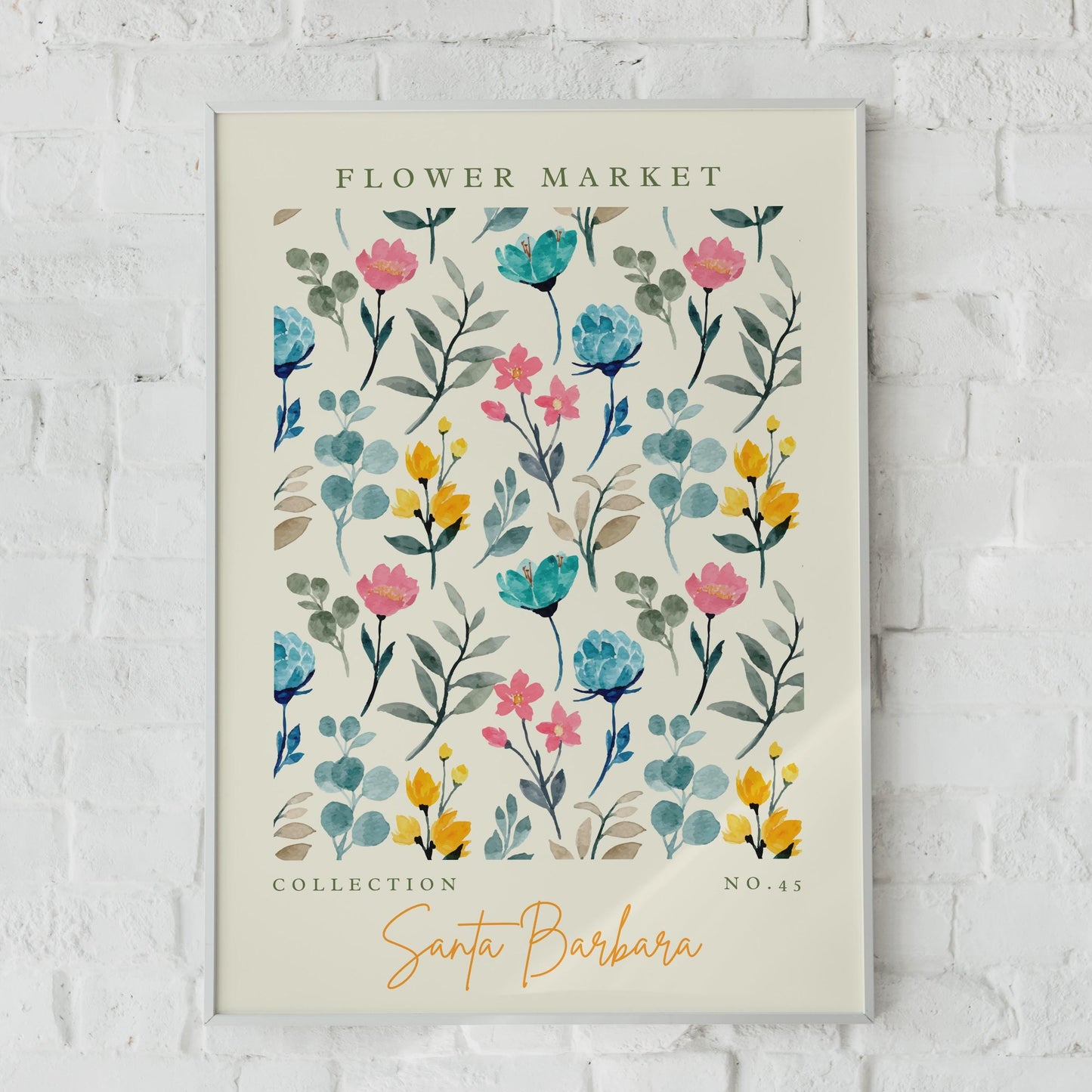 Flower Market Art Print, Santa Barbara Collection No.45, Botanical Wall Art, Floral Decor