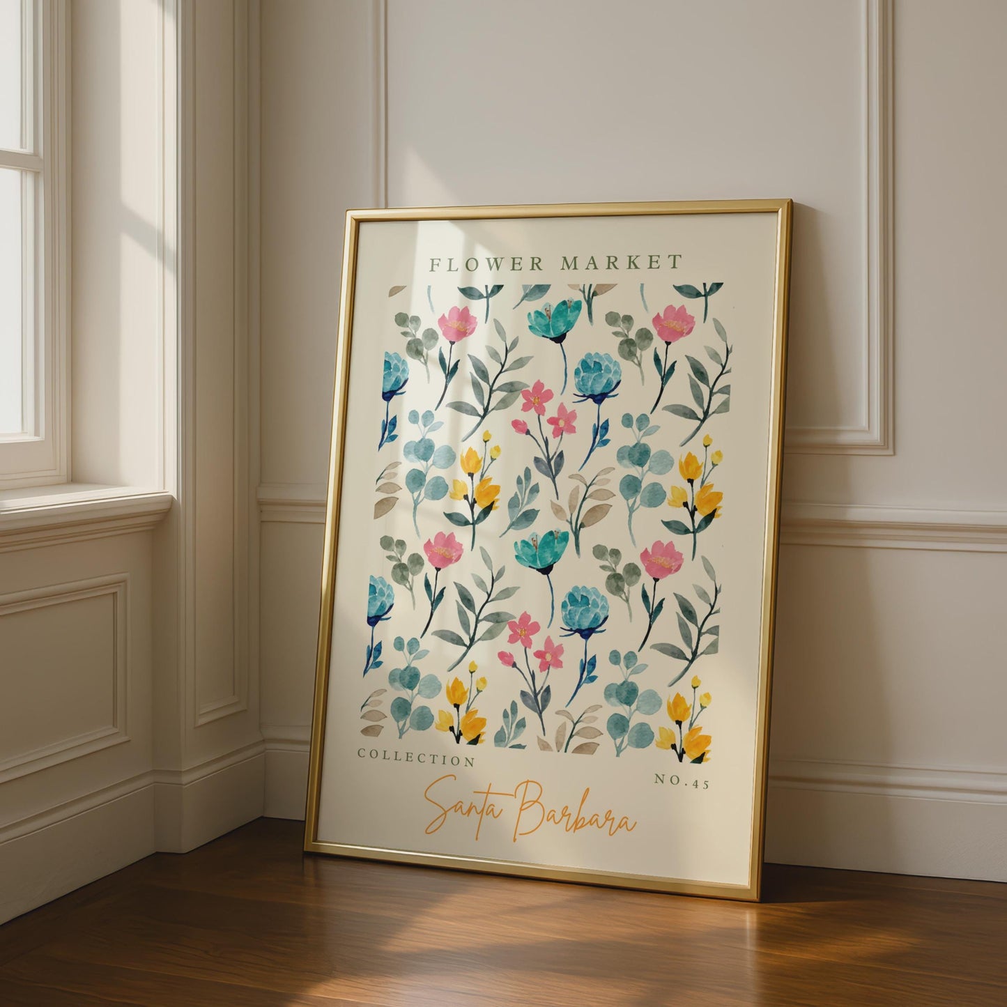 Flower Market Art Print, Santa Barbara Collection No.45, Botanical Wall Art, Floral Decor