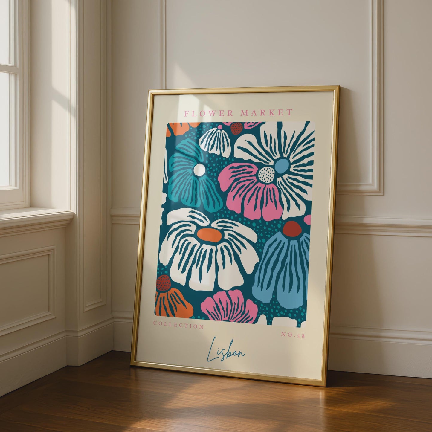 Flower Market Print, Floral Wall Art, Lisbon Collection No.58, Vibrant Home Decor, Colourful