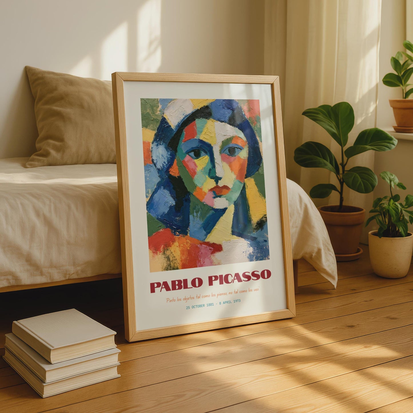 Pablo Picasso Art Print, Colourful Portrait Poster, Cubist Style Wall Art Gift, Modern Home Decor