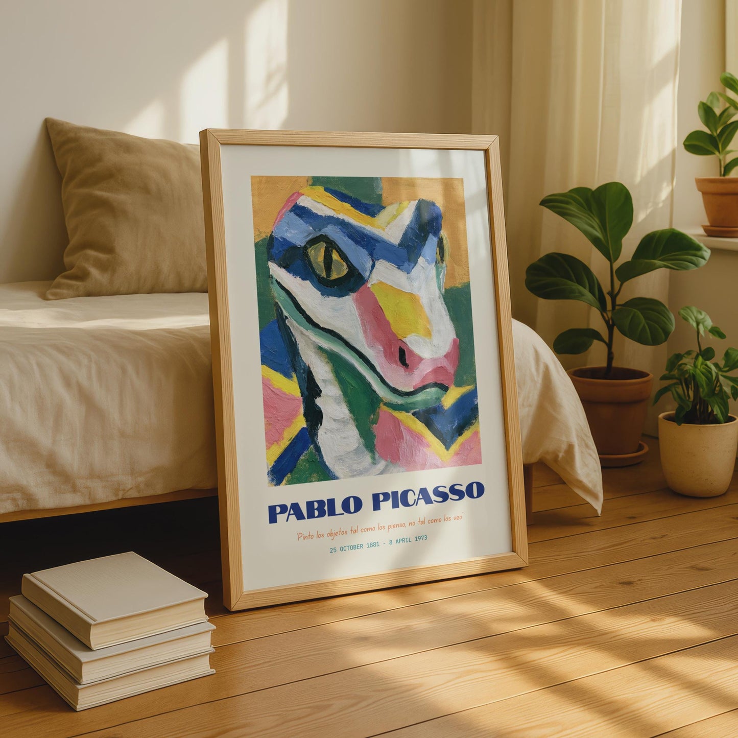 Vibrant Pablo Picasso Art Print, Colourful Portrait, Modern Wall Decor, Quirky Animal Illustration