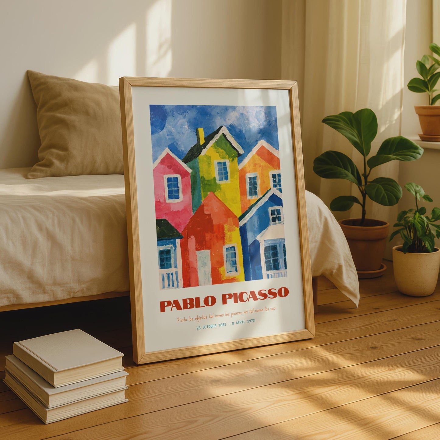 Pablo Picasso Colourful House Art Print, Abstract Wall Decor, Vibrant Home Artwork, 20th Century