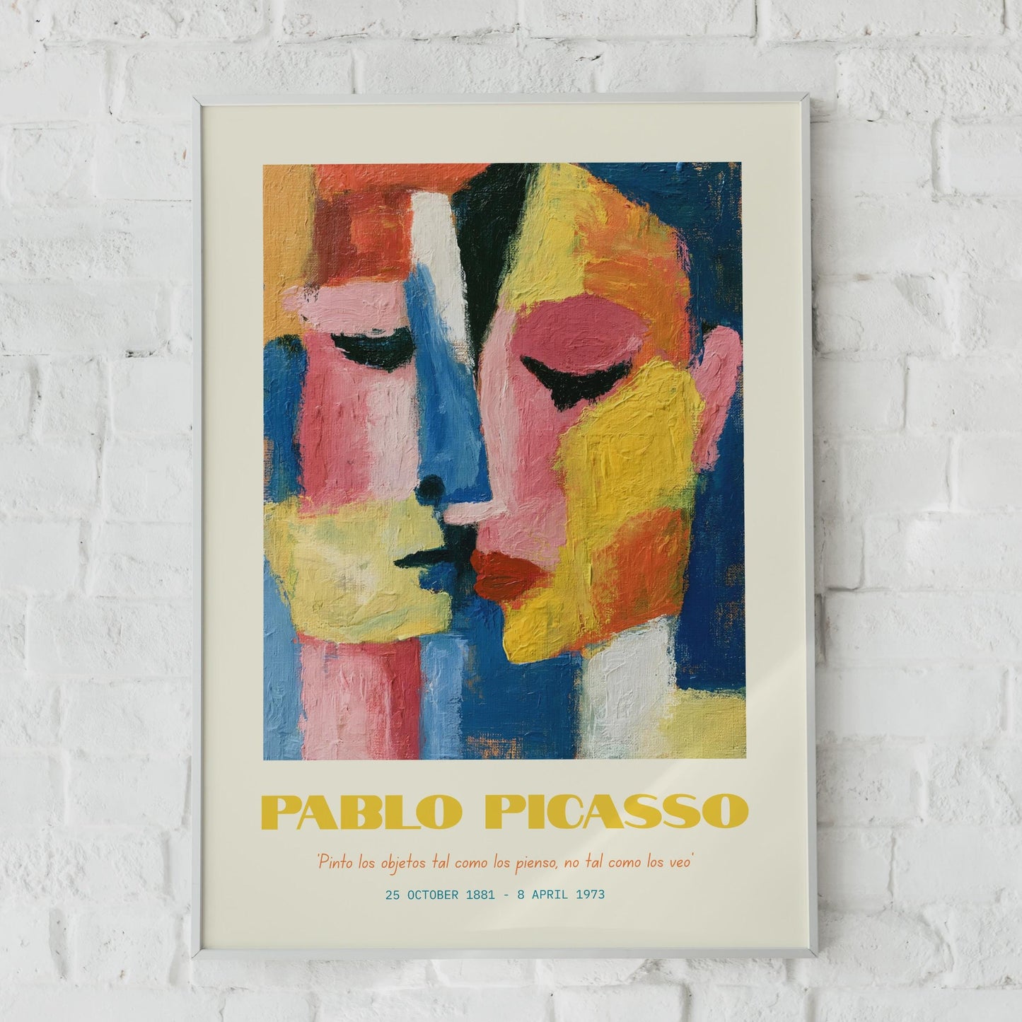 Pablo Picasso Inspired Art Print, Colourful Abstract Faces, Modern Wall Art, Gallery Decor
