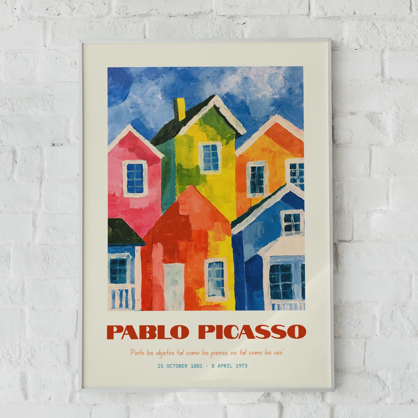 Pablo Picasso Colourful House Art Print, Abstract Wall Decor, Vibrant Home Artwork, 20th Century