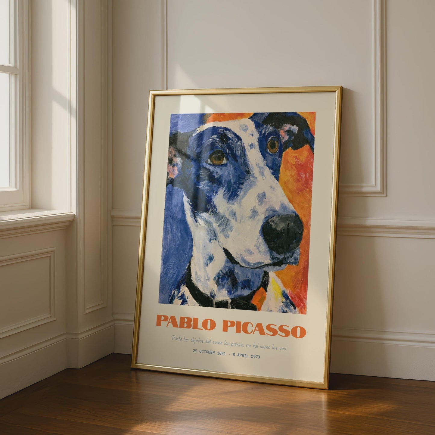 Bold Pablo Picasso Dog Art Print, Colourful Portrait, Modern Abstract Wall Decor