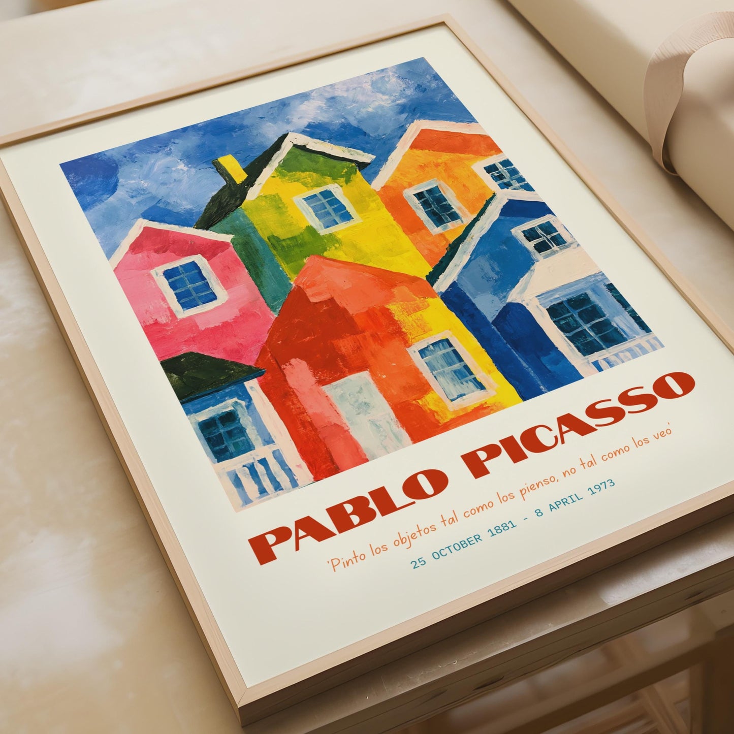 Pablo Picasso Colourful House Art Print, Abstract Wall Decor, Vibrant Home Artwork, 20th Century