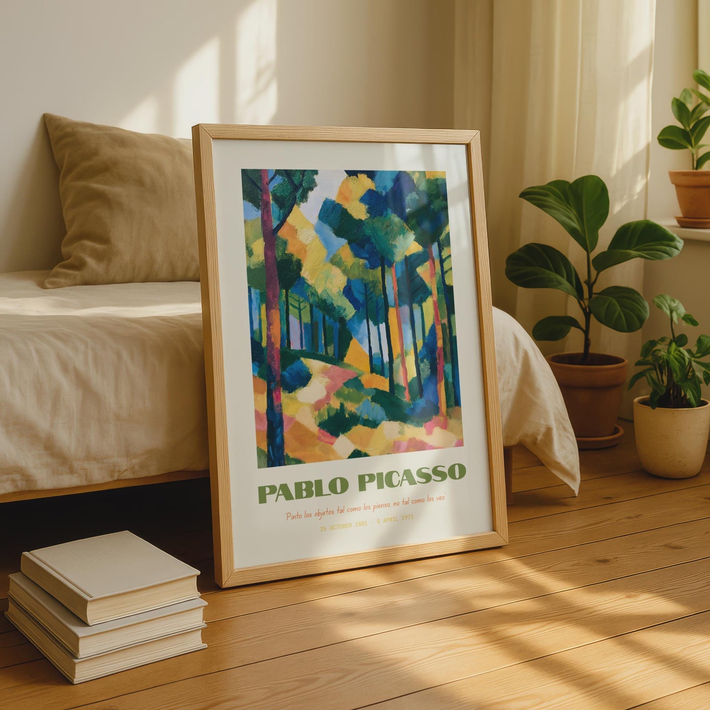 Pablo Picasso Art Print, Abstract Landscape Painting, Colourful Forest Wall Art, Modern Decor