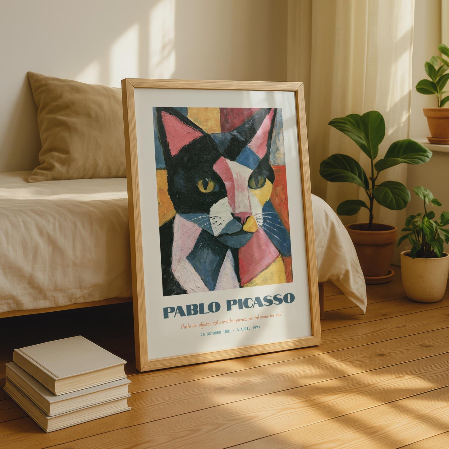 Pablo Picasso Cat Art Print, Colourful Abstract Wall Art, Cat Lover Decor, Unique Gift