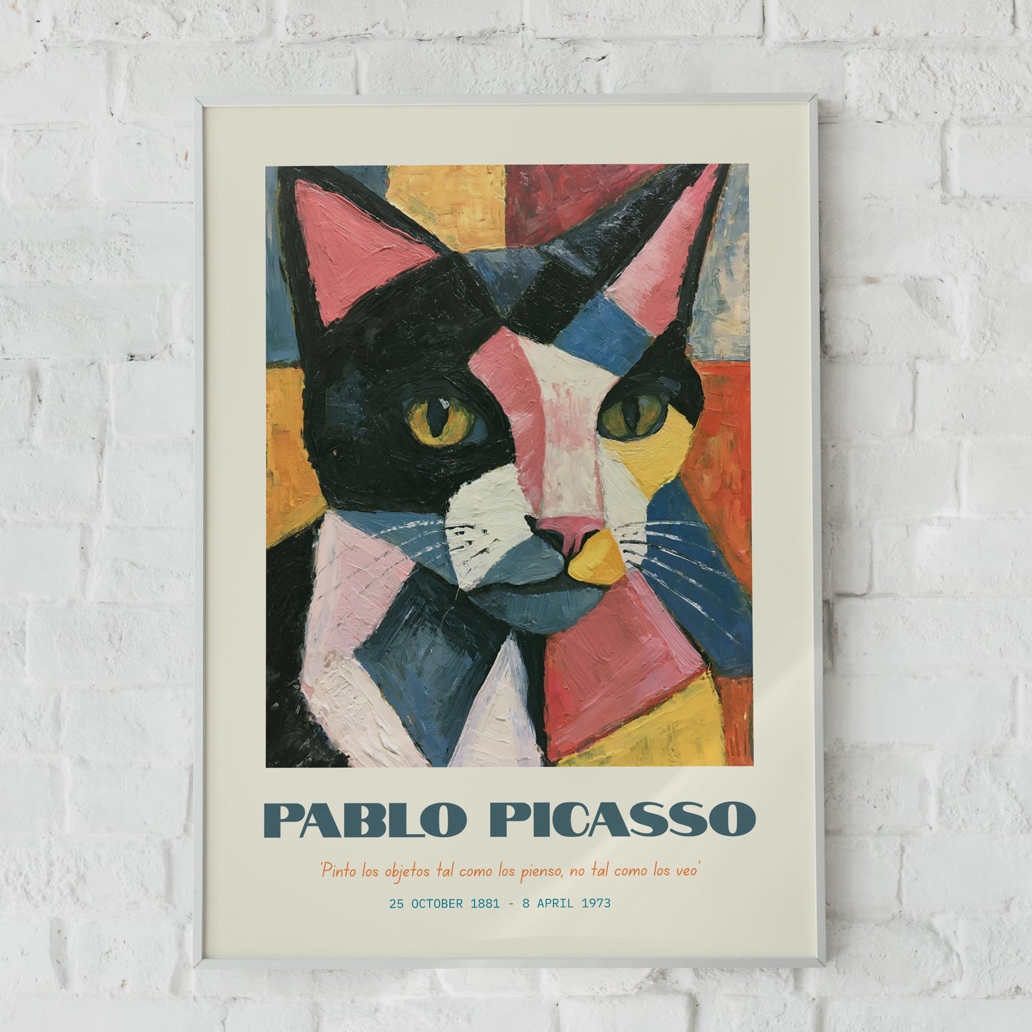 Pablo Picasso Cat Art Print, Colourful Abstract Wall Art, Cat Lover Decor, Unique Gift
