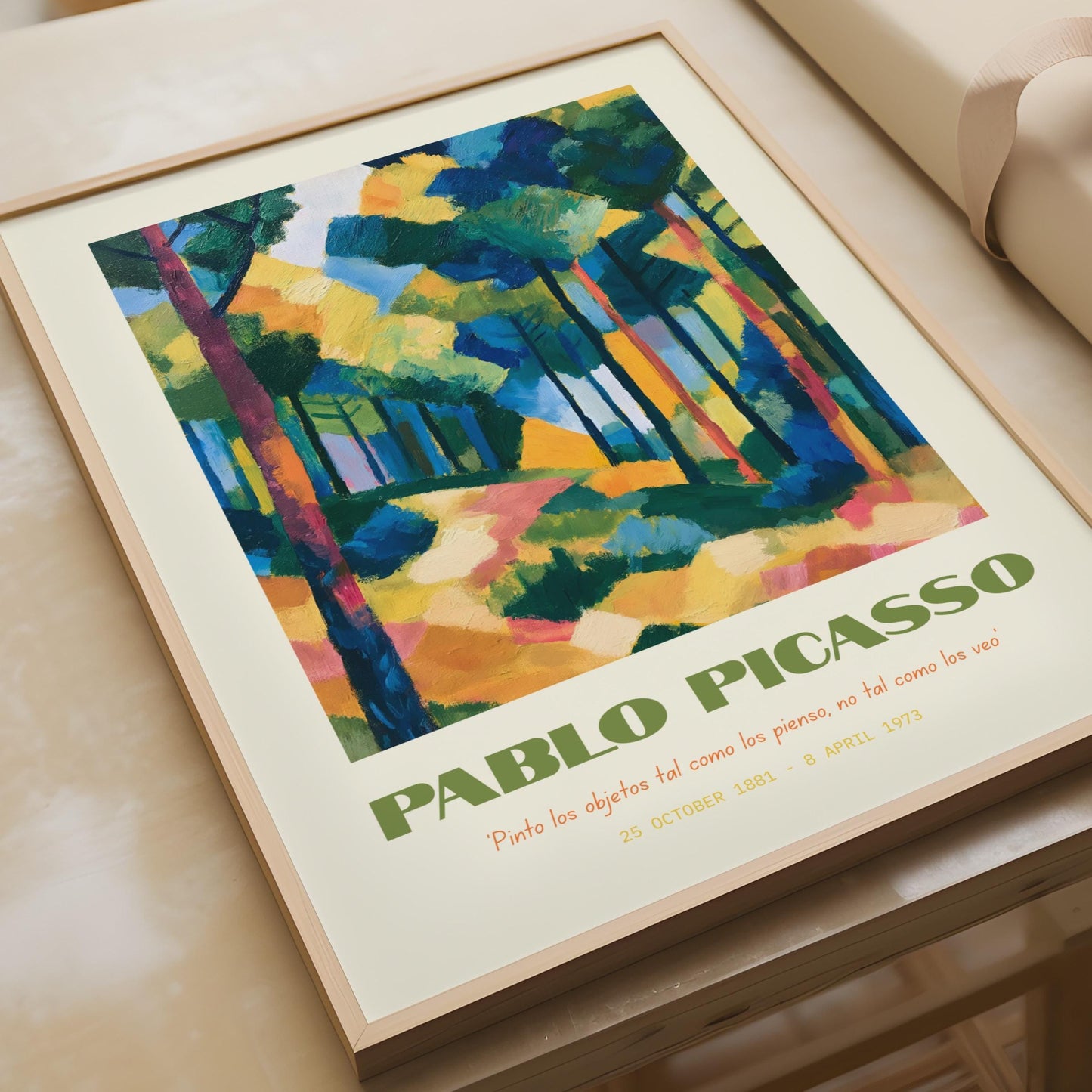 Pablo Picasso Art Print, Abstract Landscape Painting, Colourful Forest Wall Art, Modern Decor