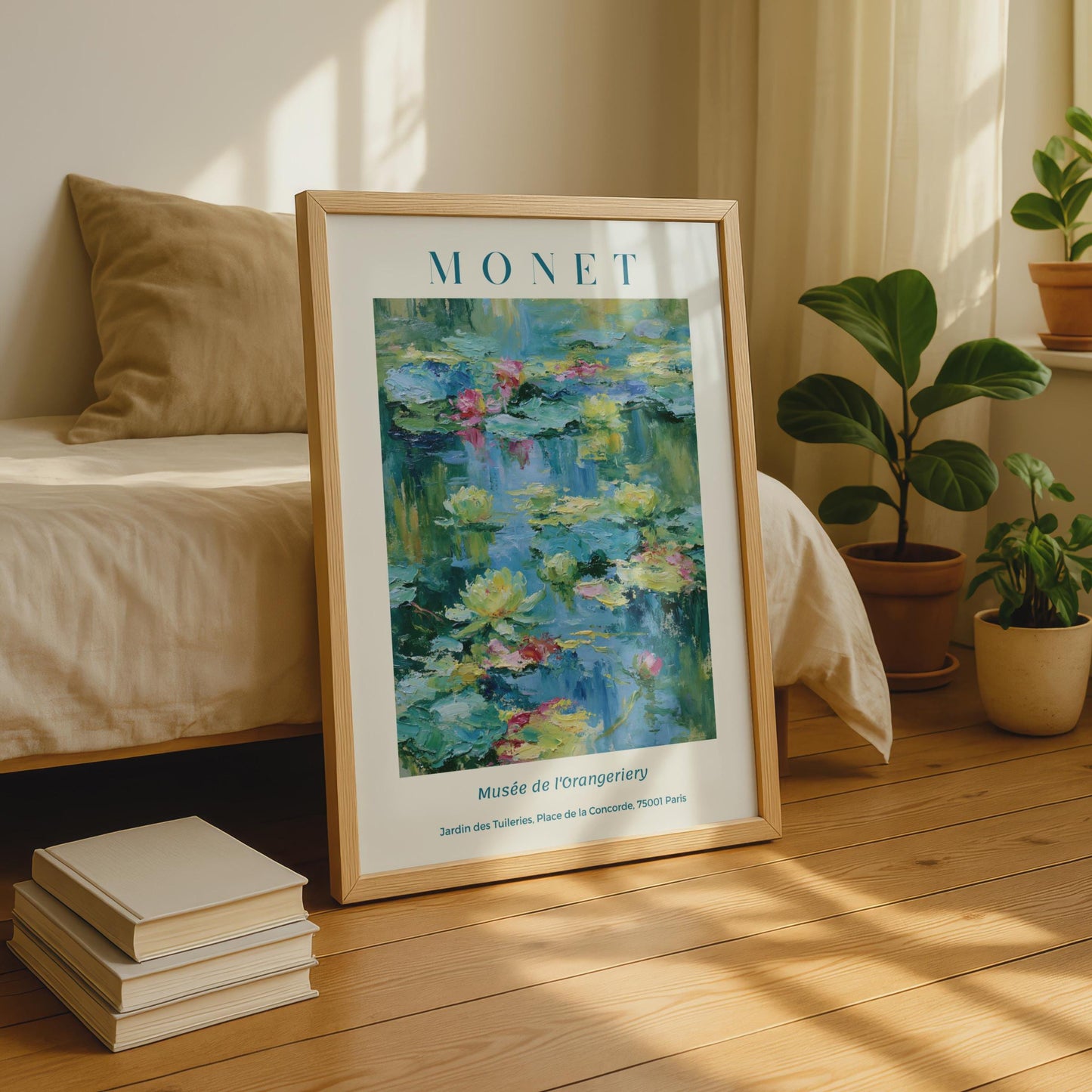 Monet Water Lilies Exhibition Poster, Impressionist Floral Wall Art Print, Paris