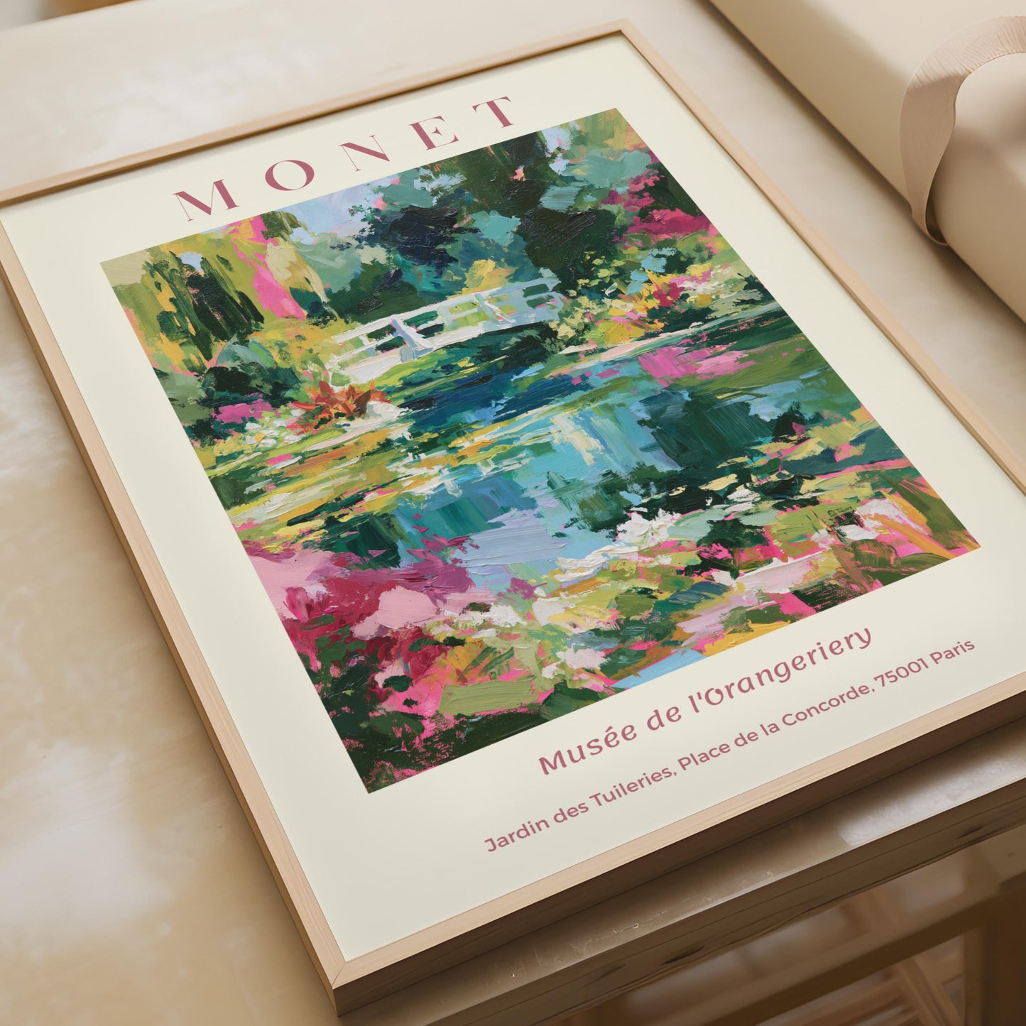 Monet Water Lily Garden Print, Impressionist Giverny Poster, Floral Wall Art