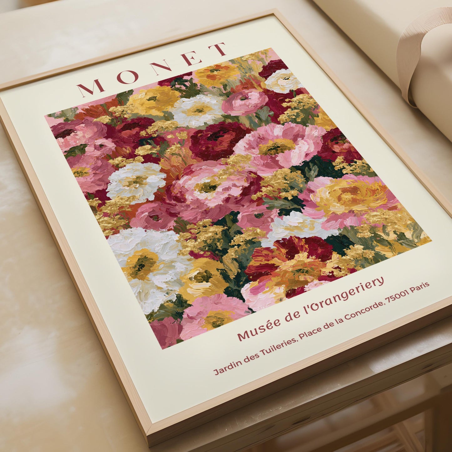 Monet Floral Exhibition Poster, Impressionist Flower Wall Art, Paris Museum Print